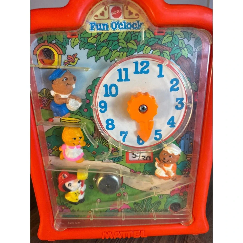 Vintage 1976 Mattel Fun O'clock Preschool Educational Marble Toy Red No. 9832